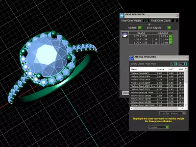 Engagement ring Elara 1-50ct 3D print model