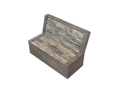Modern Outdoor Bench v2 002 Low-poly 3D model