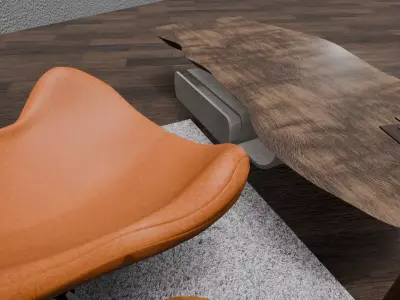 3D Scene Modern Minimalist Lounge Low-poly 3D model
