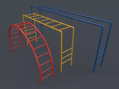 PBR Outdoor Playground Monkey Bars A Low-poly 3D model