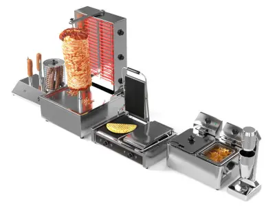 Equipment for Doner Cafe 3D model