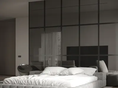 Oneroom apartment  Low-poly 3D model