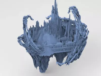 Fantasy underworld mountains 2 3D model