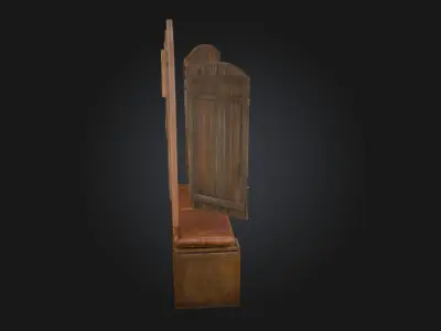 Rustic Window Seat  Cozy Nook for Timeless Daydreams 3D model