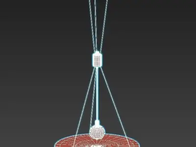 clepsydra pendant light in gold and glass 3D model