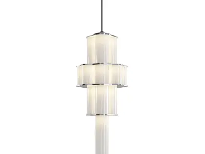 Bauer modern chandelier with glass shades 3D model