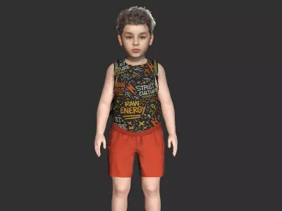 AAA 3D REALISTIC HUMAN CHARACTER - EUROPEAN LITTLE BOY  KIDS Low-poly 3D model