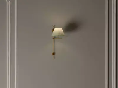 Classic golden wall lamp Low-poly 3D model