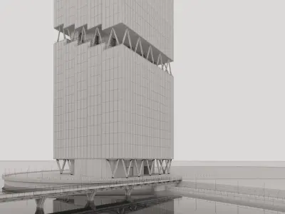 Futuristic building 44 3D model