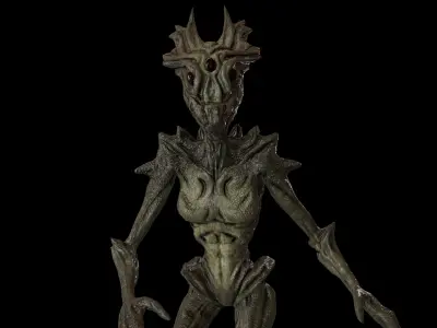 Alien Female Low-poly 3D model