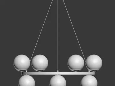 bubbles brass ring pendant light cb2 3D model