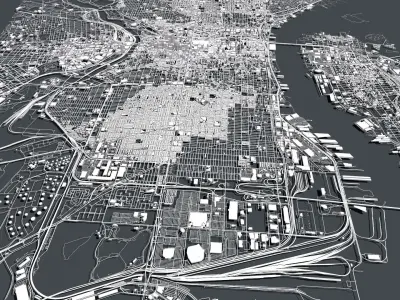 Cityscape Philadelphia Pennsylvania USA 3D model