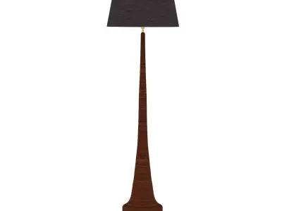 Wooden Floor Lampshade Low-poly 3D model
