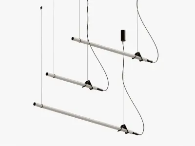 Sasaki Minimalist Linear suspension pendant light 3D model