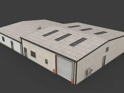Suburban Fire Department Low-poly 3D model