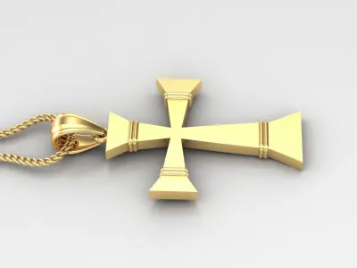 Light Gold 18K Cross Pendant 2CP065 3D print model
