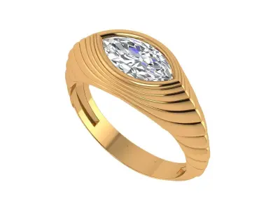 Marquise Diamond Gents Ring 3D print model