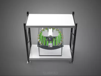 SHELF RACK ROTARY HYDROPONIC SPIN GARDEN PLANT FARM SYSTEM WHEEL 3D model