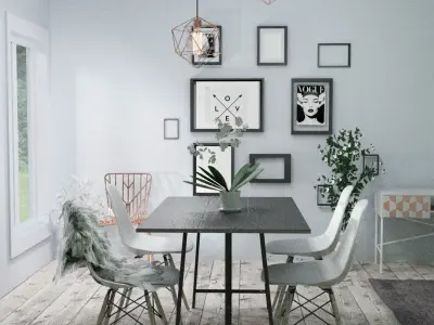 Geometric Edison Light Bulb Lamps 3D model