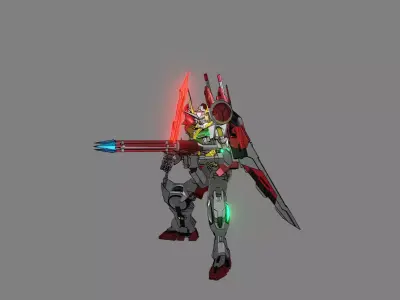 Attacker Gundam B 14 3D model