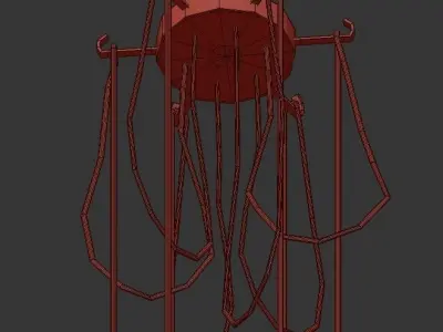 Hooked 6 industrial pendant light 3D model
