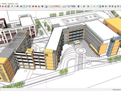 Sketchup School and University L6 3D model