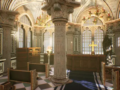 Church 2 Unreal Engine Low-poly 3D model