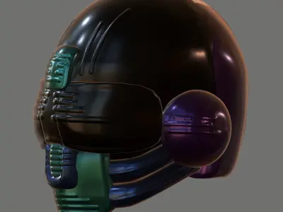 Gas mask helmet 3d model scifi Low-poly  Low-poly 3D model 418