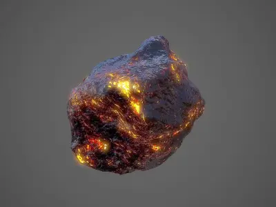 Asteroids Pack Low-poly 3D model