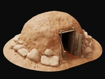 MUD CLAY DESERT EGYPTIAN ARAB HOUSE HUT SHELTER COLLECTION Low-poly 3D model