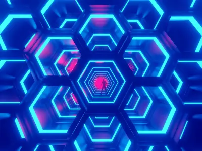 Scifi Hexa Corridors  3D model