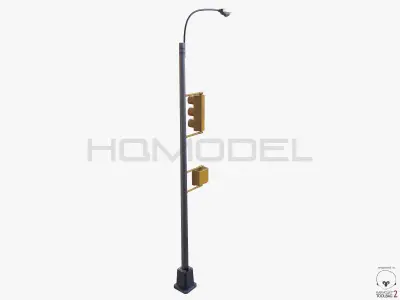 Traffic Light Lamp PBR 3D model