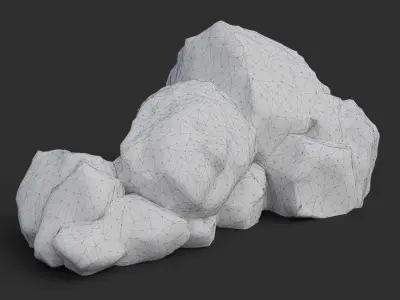 Rock Buddha 1006 - Grey Jagged Stone Low-poly 3D model