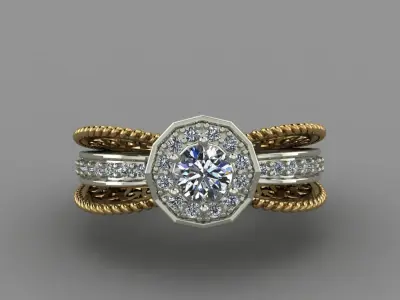 Love Ring Heart Shaped Diamond Ring 3D Print Model 3D print model