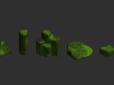 Rock Set 01 - Moss 2 Low-poly 3D model