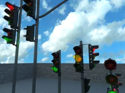 traffic lights collection 3D model