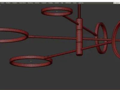 Hudson Valley Saturn Chandelier Low-poly 3D model
