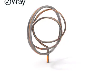 Metal Sculpture Rings Model Pack Low-poly 3D model