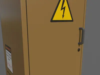 PBR Electric Box Brown V2 Low-poly 3D model