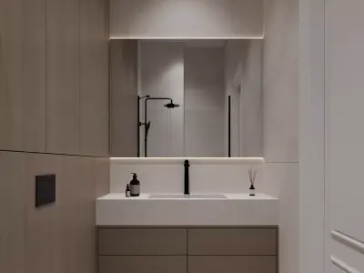 modern bedroom and bathroom 3D model