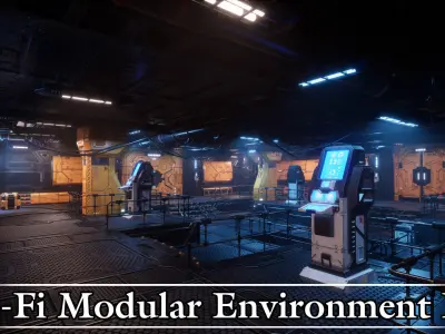 Sci-Fi Modular Environment Kit VOL01 Low-poly 3D model
