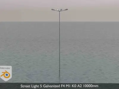 Street Light 5 Galvanized F4 M1 K0 A2 10000mm Low-poly 3D model