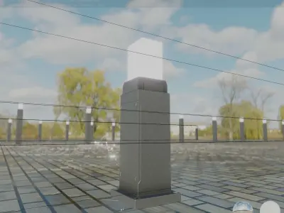 Street Light 8 Bollard 500mm Basic Version 3 Low-poly 3D model