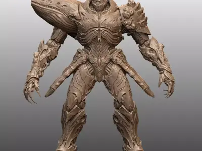 Abyssal Mech Titan Biomechanical Ocean Warrior 3D print model