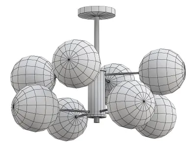 seven-fires-eymi-sf3309-8c-mbk-cr six light chandelier with g... 3D model