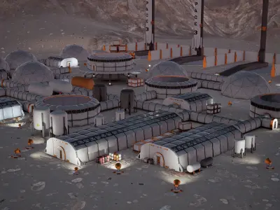 Low Poly Modular Space Station 02 Low-poly 3D model
