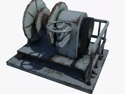 Winch Machine Low-poly 3D model