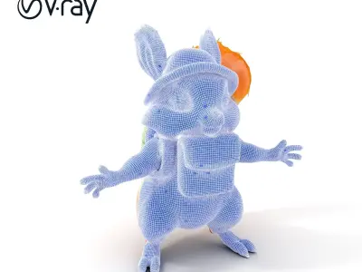 Adventurous Squirrel Character Rigged and Animated Low-poly 3D model