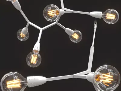 Polygon Chandelier 6 White 3D model