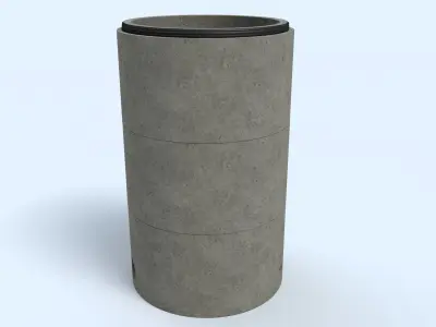 Concrete Manhole Chamber Rings and Soakways Low-poly 3D model